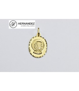Medalla Comunion V.Niña Ovalada Oro de Ley 18 kts Ref: 20-10032