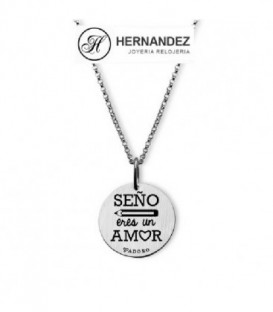 Colgante con Mensaje Seño eres un Amor Plata de Ley Rodio 925 mls