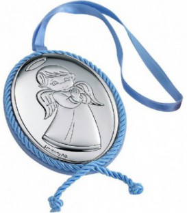 Más sobre Medallon de Bebe Plata de Ley Bilaminada Angelito Celeste Ref : F6084