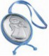 Medallon de Bebe Plata de Ley Bilaminada Angelito Celeste Ref : F6084