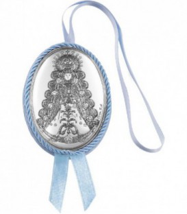 Medallon Cuna V.Rocio Plata de Ley Bilaminado Ref V0704A