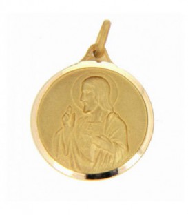 Medalla Corazon de Jesus 14mm Oro de Ley 18 kts Ref : ME-21101-1-30