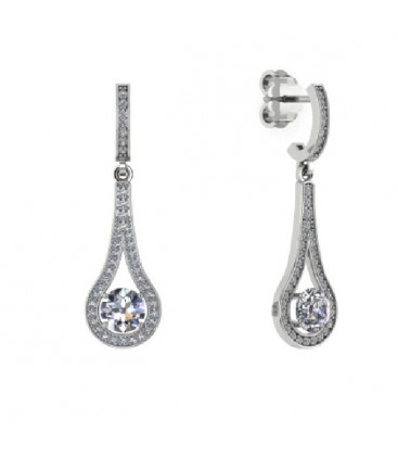 Pendientes de Boda Circonitas Plata de Ley Rodiado 925 mls Ref : 1PPL251