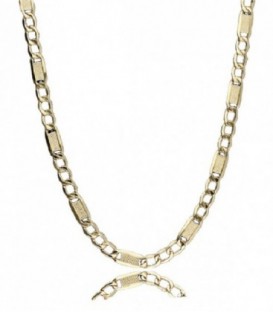 Cadena Plana 3x1 reforzada 50 cm Oro de Ley 18 kts Ref : CA-20504-7-00