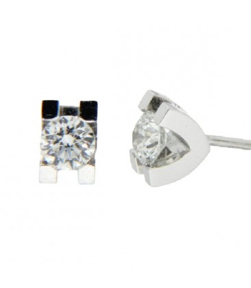 Pendiente Diamante 1,42Qts Oro Blanco de Ley 18 kts Ref : PE-LE-P-130-P