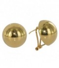 Pendientes Media Bolas 14mm Oro de Ley 18 kts Ref : PE-10056