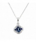 Colgante Diamantes Zafiro Azul Natural 0,08Cts Oro de Ley 18kts