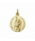 Medalla San Miguel Arcangel 20mm Plata Chapada de Oro 925 mls