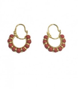 Argollas de Bebe Coral Oro de Ley 18 kts Ref : AR-20709-C