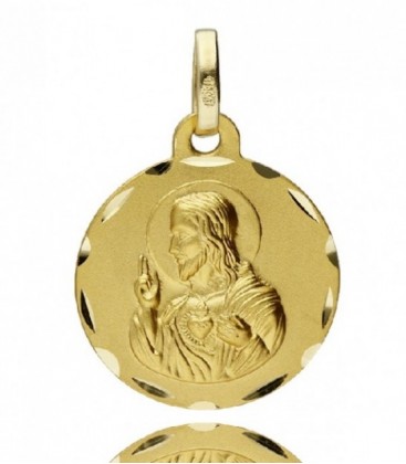 Medalla Corazon de Jesus 22mm Oro de Ley 18 kts Ref : ME-21101-3-25