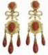 Pendientes Coral Oro Ley 18 kts Ref : PE-020102-172