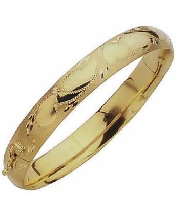 Pulsera Media Caña 10mm Oro de Ley 18 Kts Ref : PU-050205-2-19-50