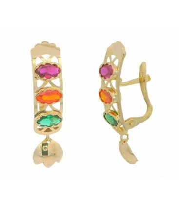 Pendientes Semaforo 25,0mm Oro de Ley 18 kts Ref: PE-8561