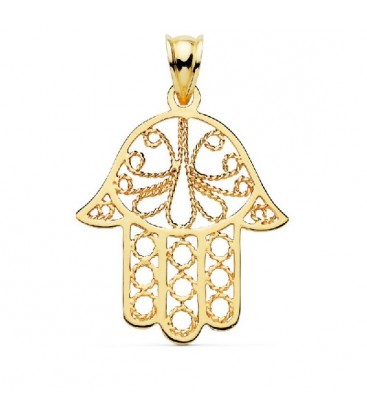Colgante Mano Fatima 22mm Oro Ley 18 kts Ref: CO-4284