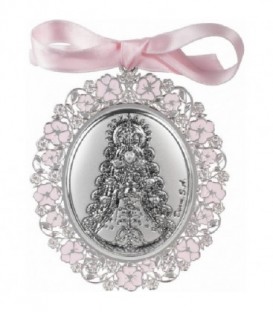 Más sobre Medallon de Bebe V.Rocio Plateado Esmalte Rosa Ref : 09604-7R